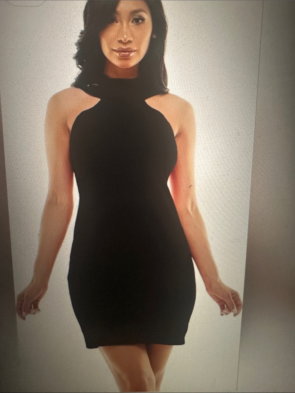 NWT Bebe Chic Halter Neck Black Bodycon Dress, size 14